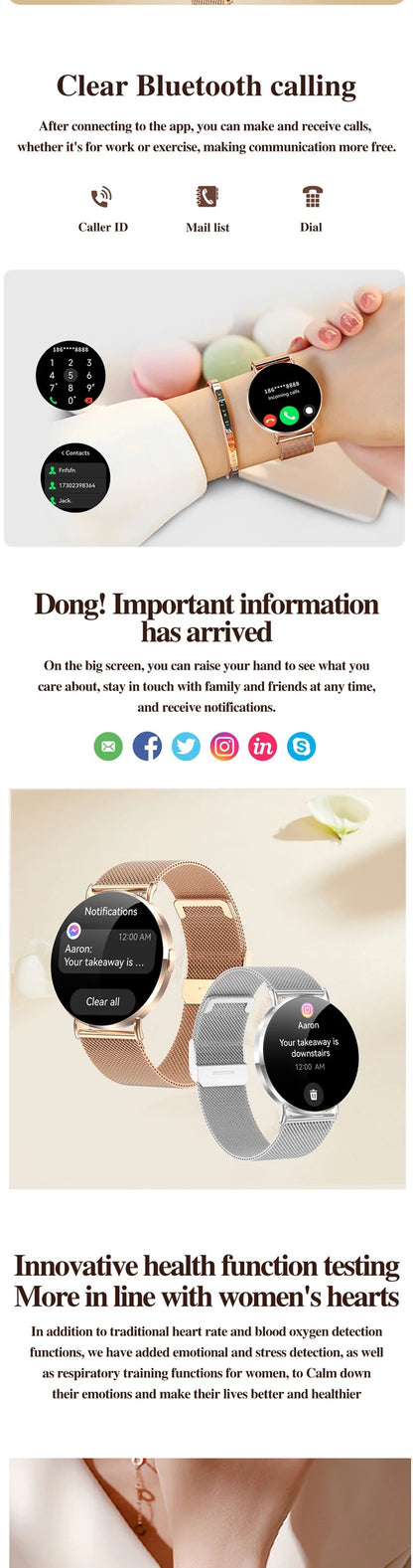 LWT KM88 Ultra Thin Calorie Tracker Smart Watch For Women, Purple Aluminum Alloy Watch With AMOLED Screen