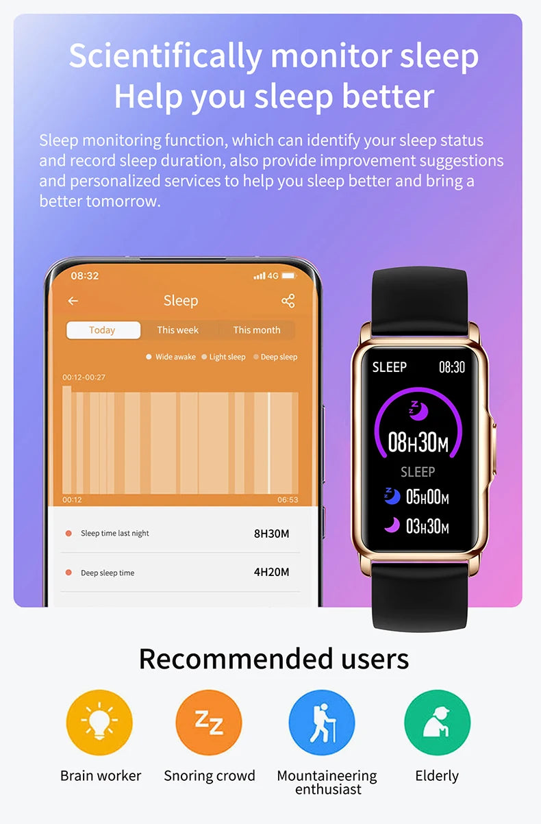 LWT H80 Female Heart Rate, Blood Oxygen & Fitness Smart Watch