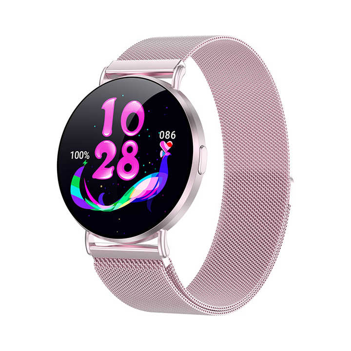 LWT KM88 Ultra Thin Calorie Tracker Smart Watch For Women, Purple Aluminum Alloy Watch With AMOLED Screen