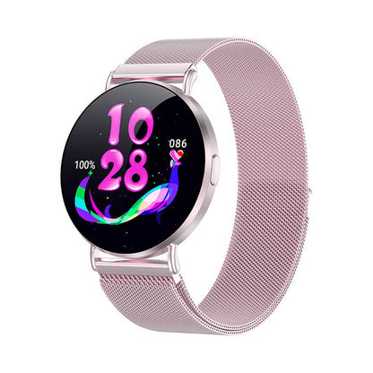 LWT KM88 Ultra Thin Calorie Tracker Smart Watch For Women, Purple Aluminum Alloy Watch With AMOLED Screen