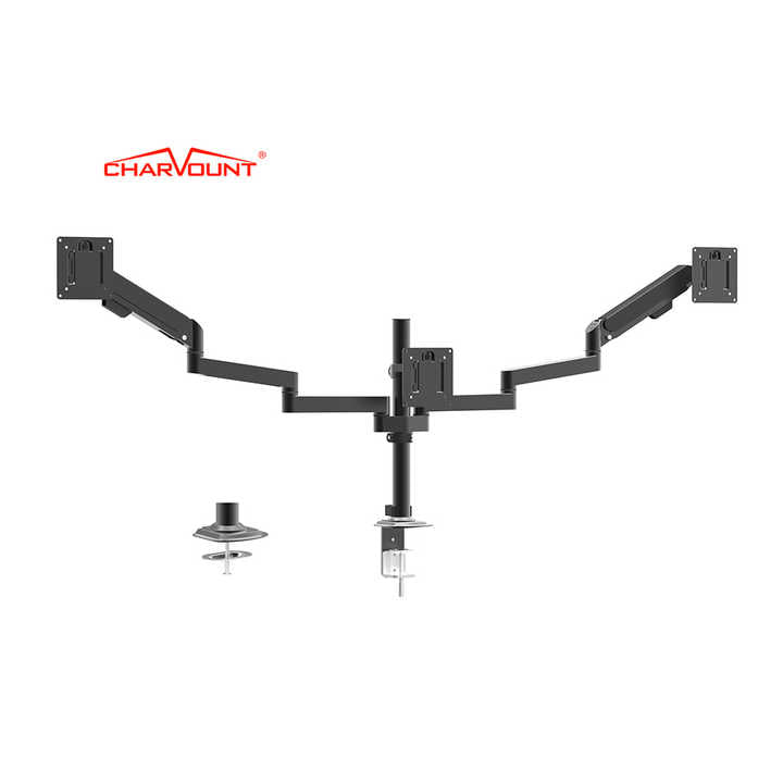 LWT CT-LCD-DSA1303A Aluminum Alloy Desktop Triple Computer Monitor Arm Mount Monitor With Free Standing Style