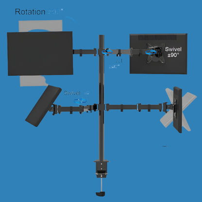 LWT CT-LCD-DS1704A QUAD Computer Monitor Mount Professional Supply Max VESA 100*100mm Full Motion 180 Degrees Swivel