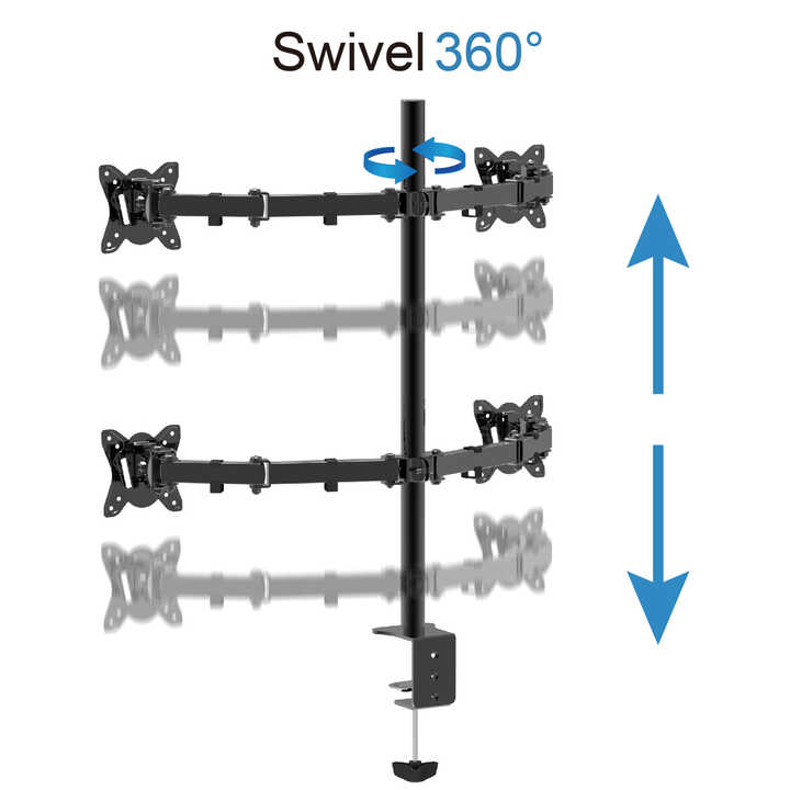 LWT CT-LCD-DS1704A QUAD Computer Monitor Mount Professional Supply Max VESA 100*100mm Full Motion 180 Degrees Swivel