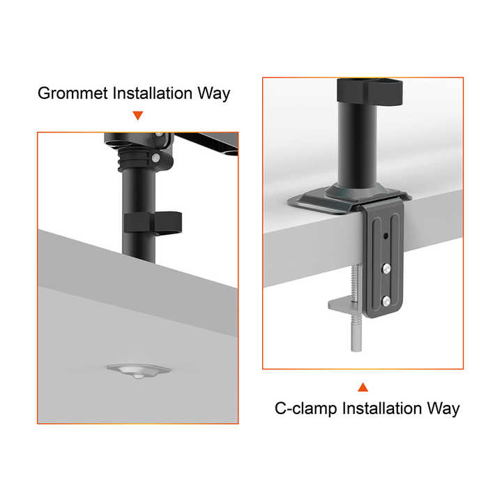 LWT CT-LCD-DSA1303A Aluminum Alloy Desktop Triple Computer Monitor Arm Mount Monitor With Free Standing Style