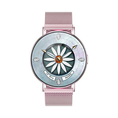 LWT KM88 Ultra Thin Calorie Tracker Smart Watch For Women, Purple Aluminum Alloy Watch With AMOLED Screen
