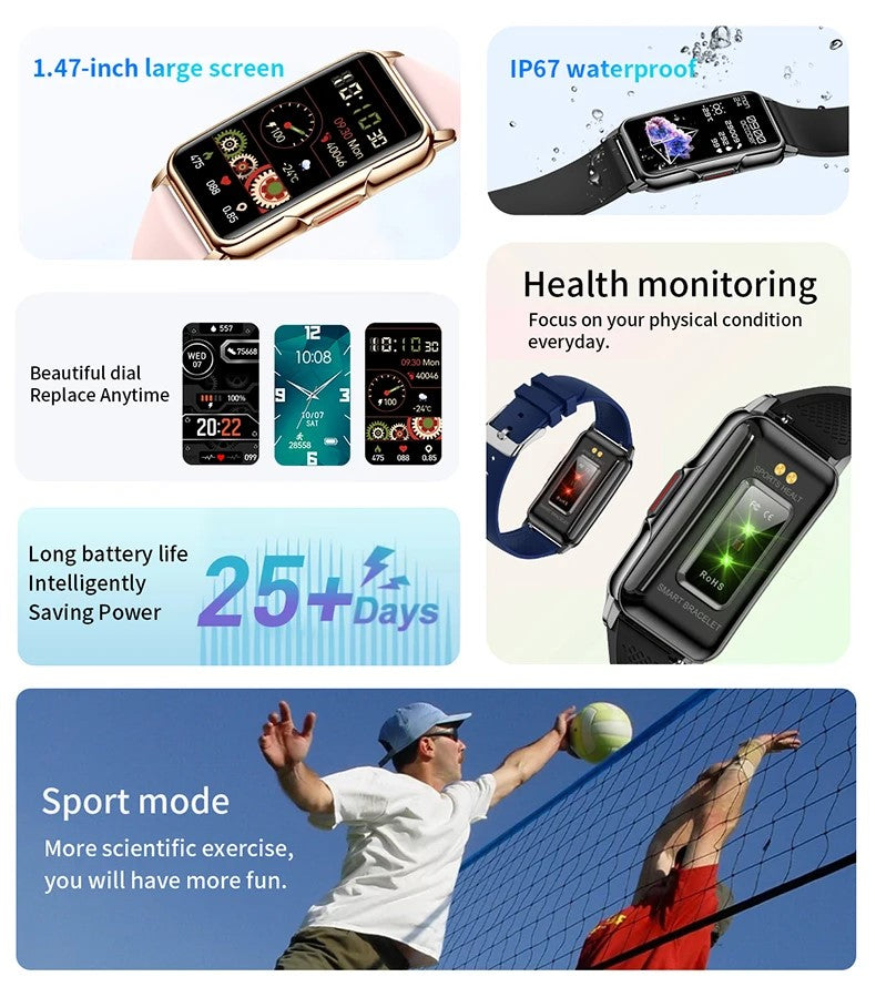 LWT H80 Female Heart Rate, Blood Oxygen & Fitness Smart Watch