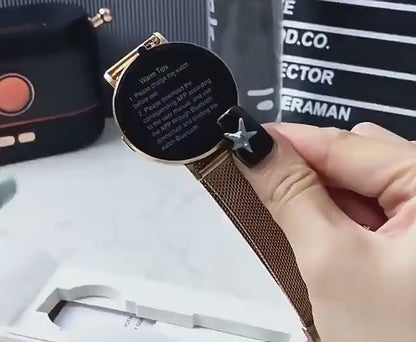 LWT KM88 Ultra Thin Calorie Tracker Smart Watch For Women, Purple Aluminum Alloy Watch With AMOLED Screen