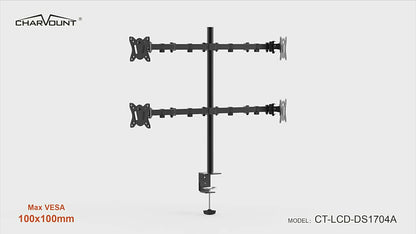 LWT CT-LCD-DS1704A QUAD Computer Monitor Mount Professional Supply Max VESA 100*100mm Full Motion 180 Degrees Swivel